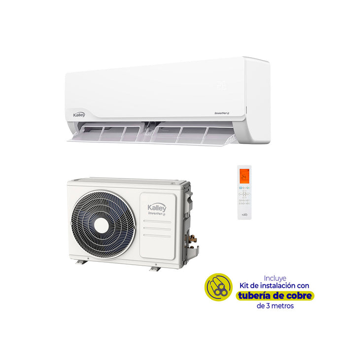 Aire acondicionado Kalley 12.000 BTU Inverter 115V bajo consumo