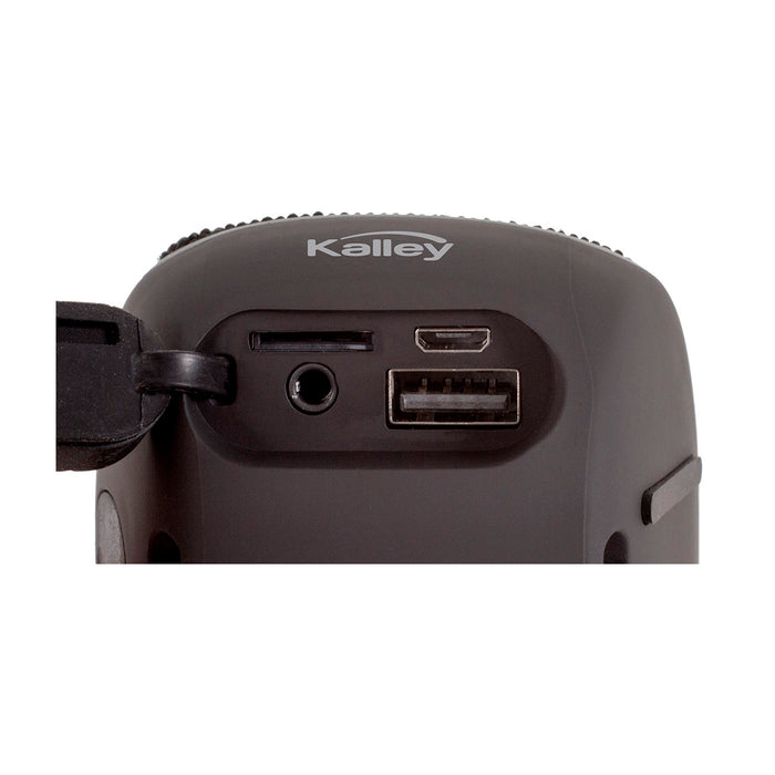 Parlante portátil Kalley con conexión Bluetooth, radio FM, USB y microSD color negro