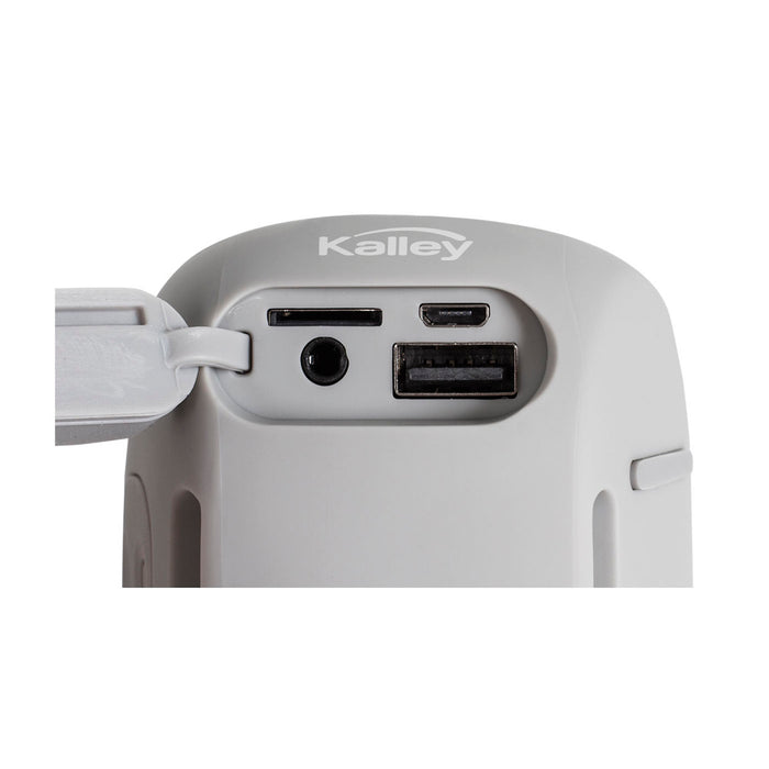 Parlante portátil Kalley con conexión Bluetooth, radio FM, USB y microSD color gris
