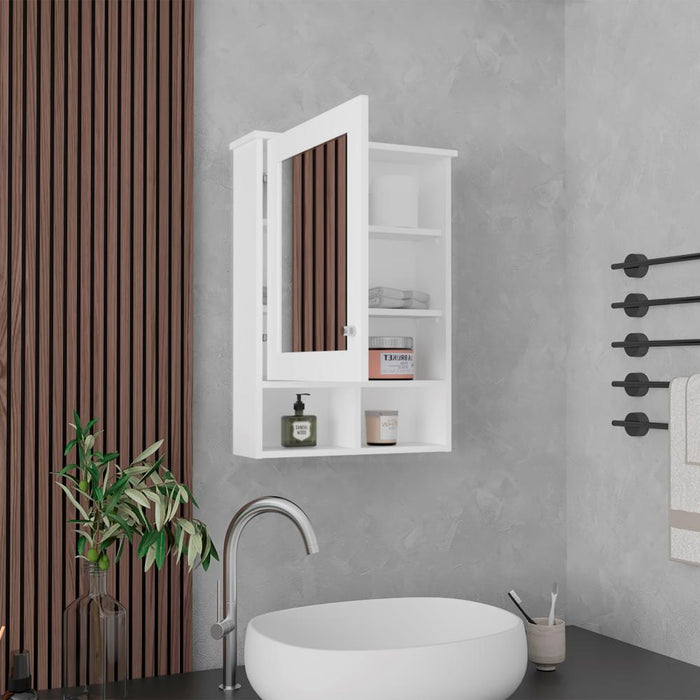 Gabinete de Baño Egeo, Blanco, con Puerta Espejo y Tres Entrepaños Para Ubicar Objetos