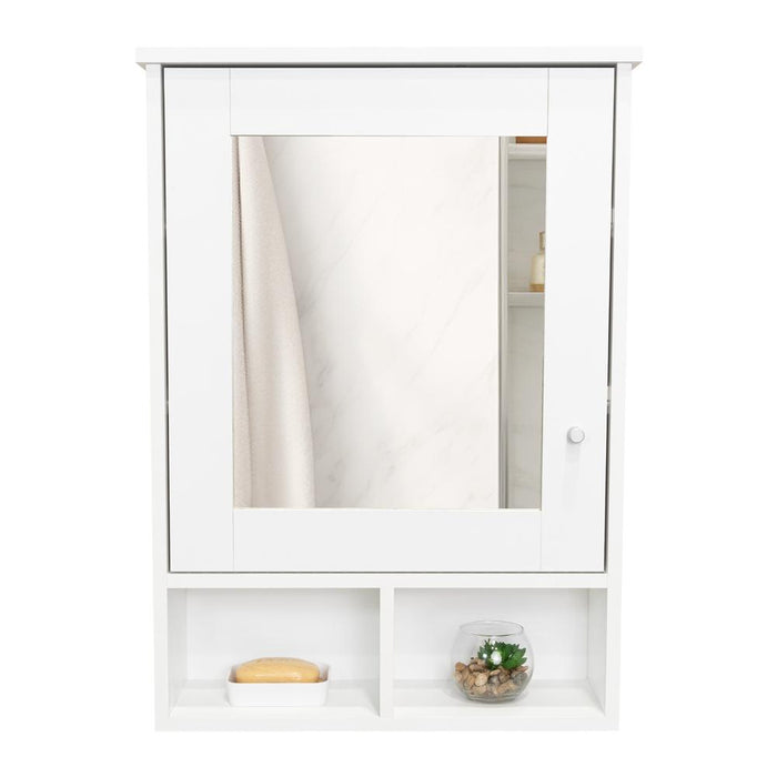 Gabinete de Baño Egeo, Blanco, con Puerta Espejo y Tres Entrepaños Para Ubicar Objetos