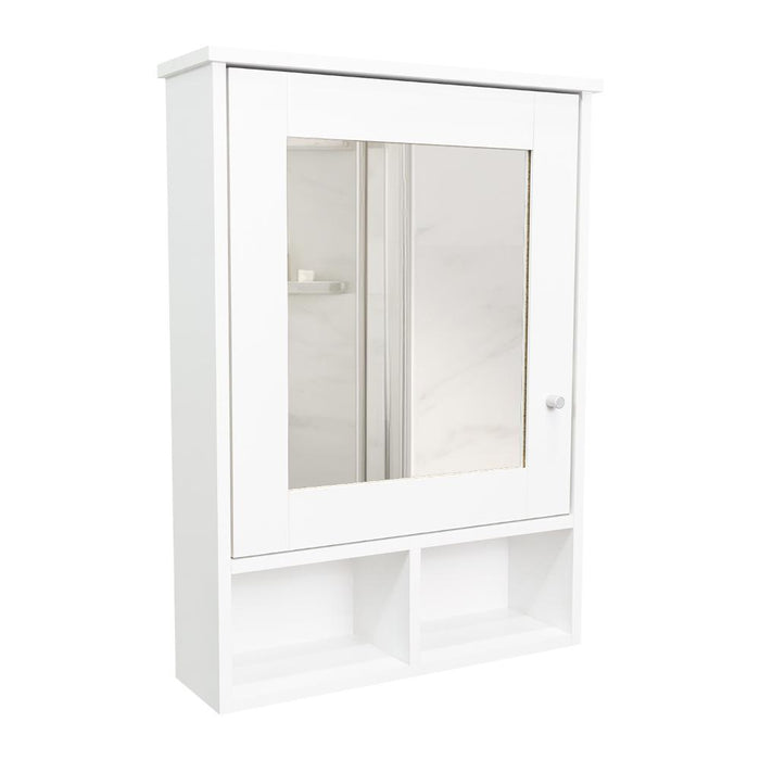 Gabinete de Baño Egeo, Blanco, con Puerta Espejo y Tres Entrepaños Para Ubicar Objetos
