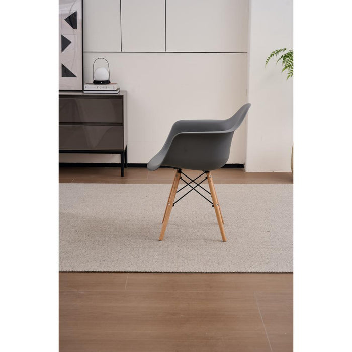 Silla Delia, Color Gris Oscuro, Con espaldar y patas en Madera