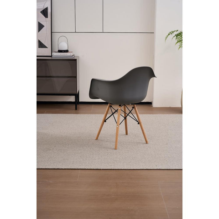 Silla Delia, Color Gris Oscuro, Con espaldar y patas en Madera