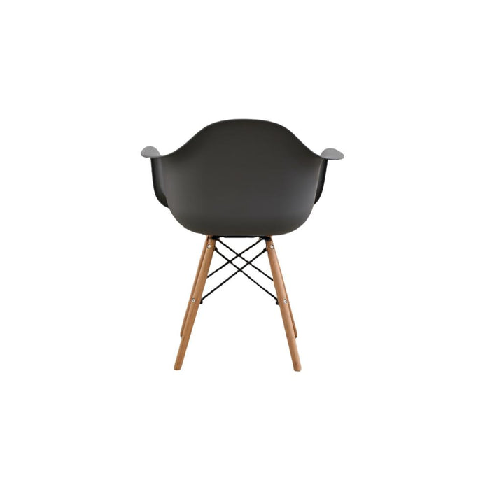 Silla Delia, Color Gris Oscuro, Con espaldar y patas en Madera