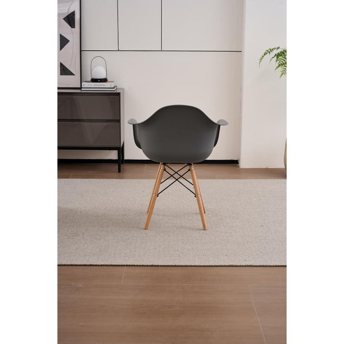 Silla Delia, Color Gris Oscuro, Con espaldar y patas en Madera
