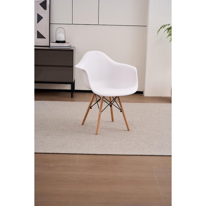 Silla Delia, Color Blanco, Con espaldar y patas en Madera