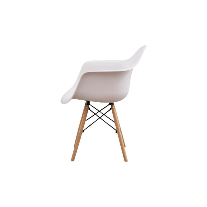 Silla Delia, Color Blanco, Con espaldar y patas en Madera