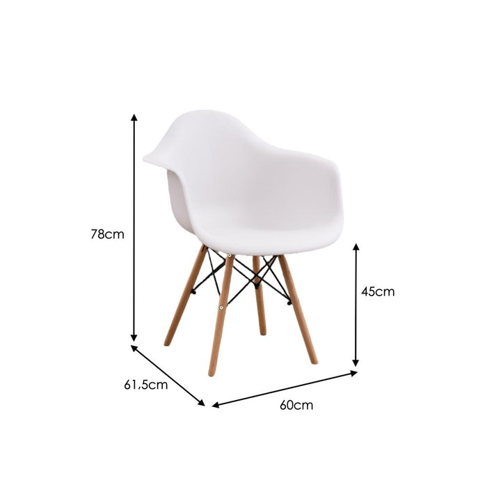 Silla Delia, Color Blanco, Con espaldar y patas en Madera
