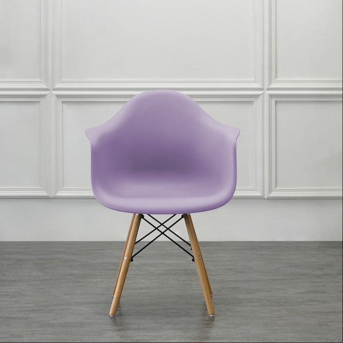 Silla Eymos , Color Lila, con Espaldar y Patas en Madera