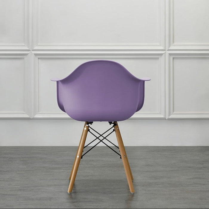 Silla Eymos , Color Lila, con Espaldar y Patas en Madera