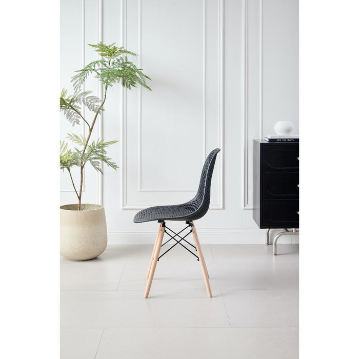 Silla Marcus, Color Negro, Con espaldar y patas en Madera