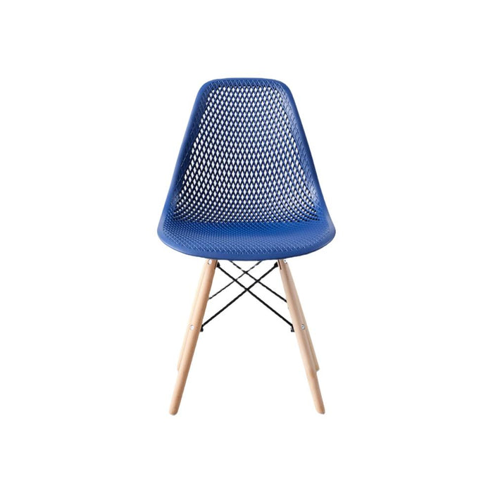 Silla Marcus, Color Azul, Con espaldar y patas en Madera