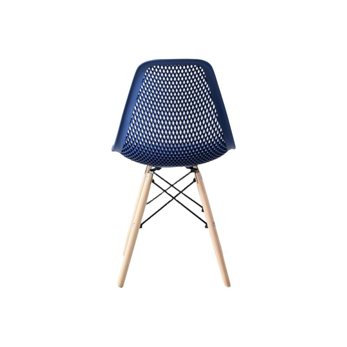 Silla Marcus, Color Azul, Con espaldar y patas en Madera