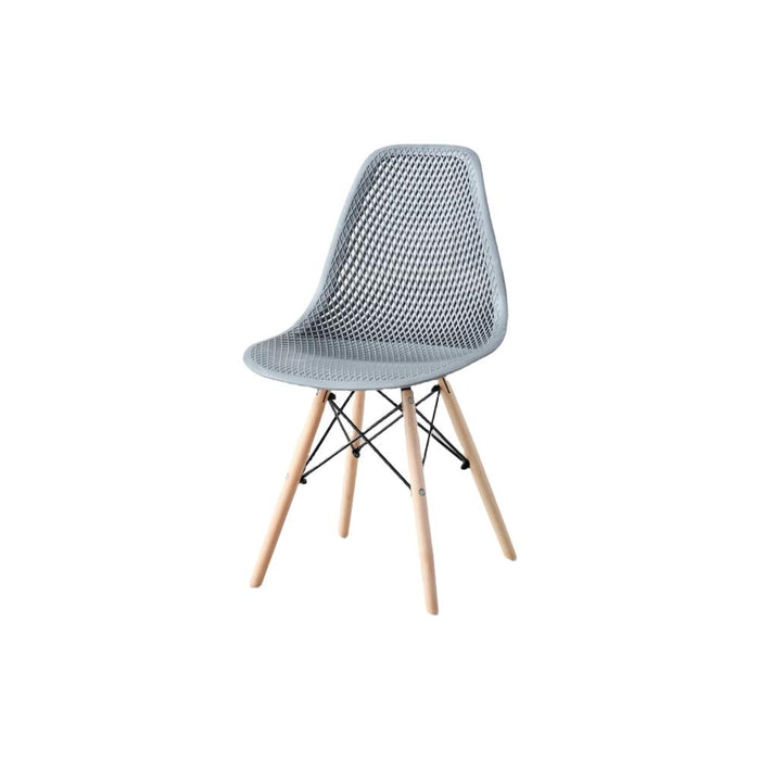 Silla Aira, Color Gris Oscuro, Con espaldar y patas en Madera