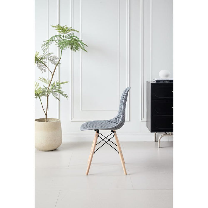 Silla Marcus, Color Gris Oscuro, Con espaldar y patas en Madera