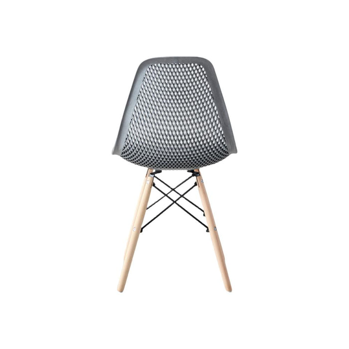 Silla Marcus, Color Gris Oscuro, Con espaldar y patas en Madera