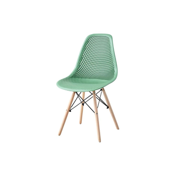 Silla Aira, Color Verde Oliva, Con espaldar y patas en Madera