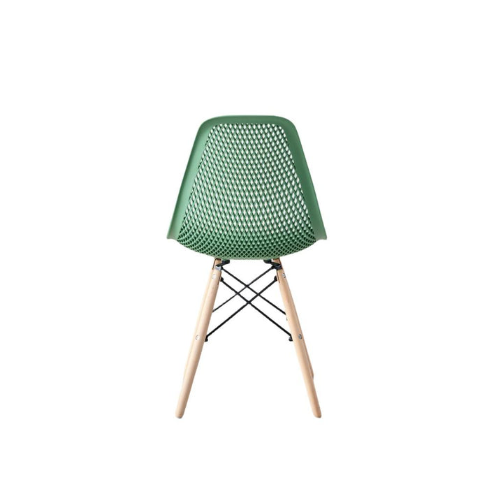 Silla Marcus, Color Verde Oliva, Con espaldar y patas en Madera