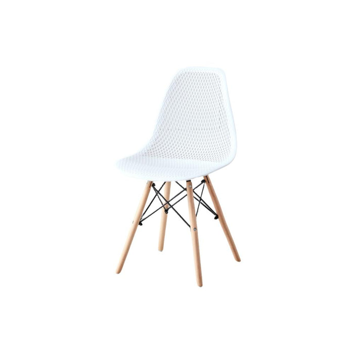 Silla Marcus, Color Blanco, Con espaldar y patas en Madera