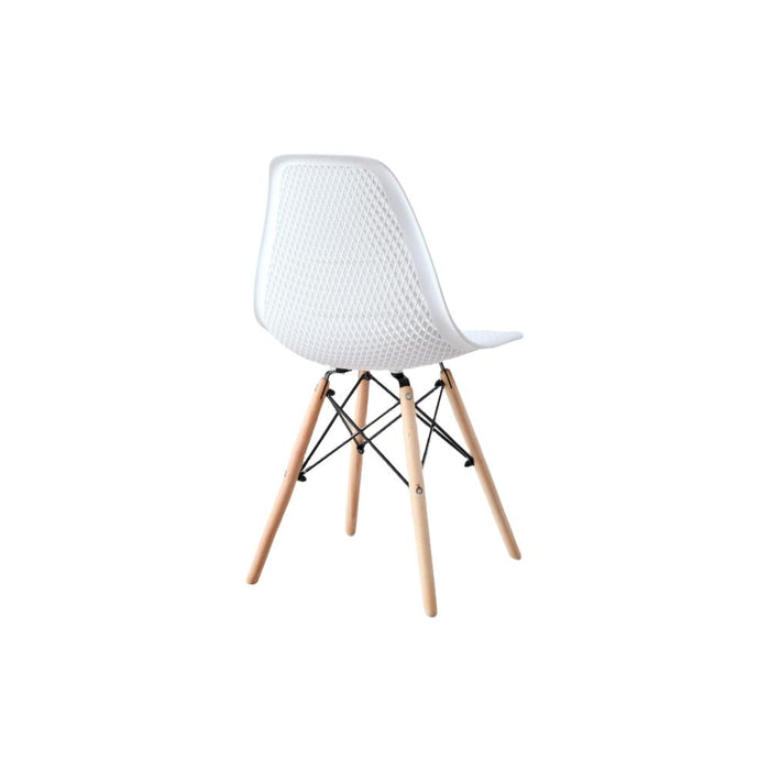 Silla Marcus, Color Blanco, Con espaldar y patas en Madera