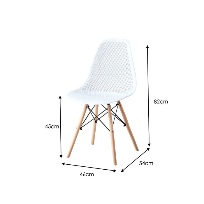 Silla Marcus, Color Blanco, Con espaldar y patas en Madera