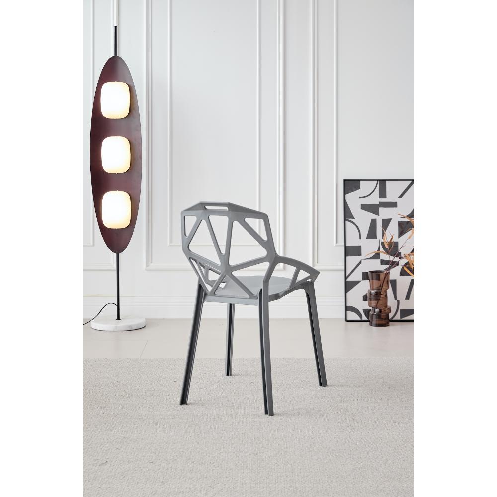 Silla Roxy, Color Gris Oscuro, Con espaldar y diseño Moderno
