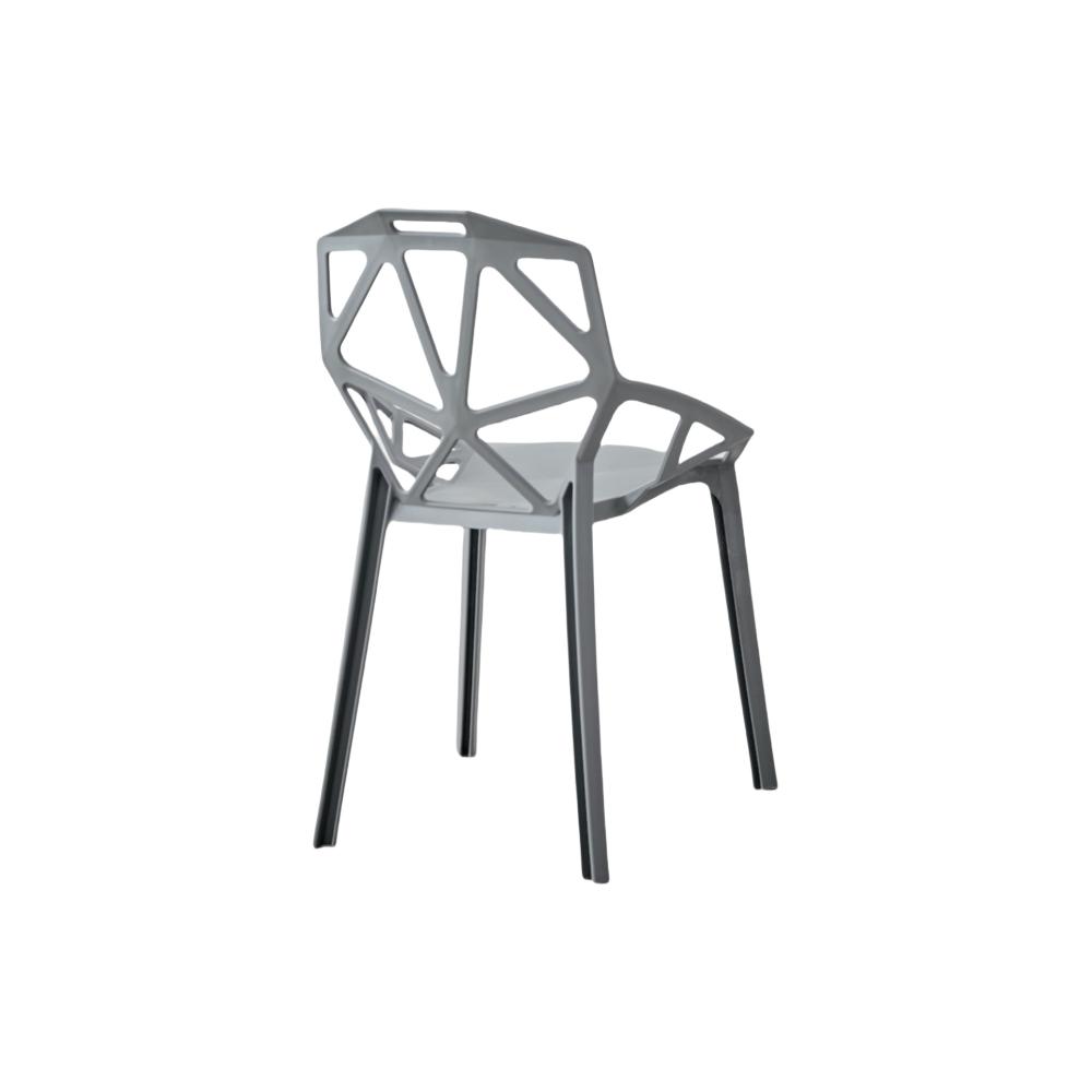 Silla Roxy, Color Gris Oscuro, Con espaldar y diseño Moderno