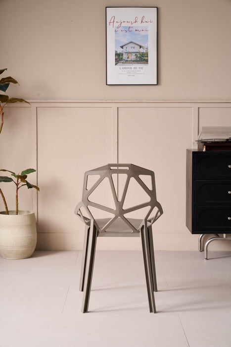 Silla Roxy, Color Taupe, Con espaldar y diseño Moderno