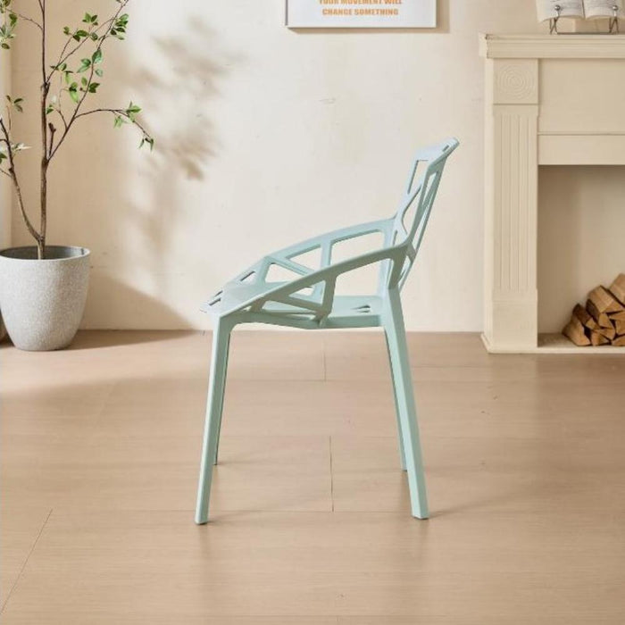Silla Roxy, Color Azul Claro, con Espaldar y Diseño Moderno