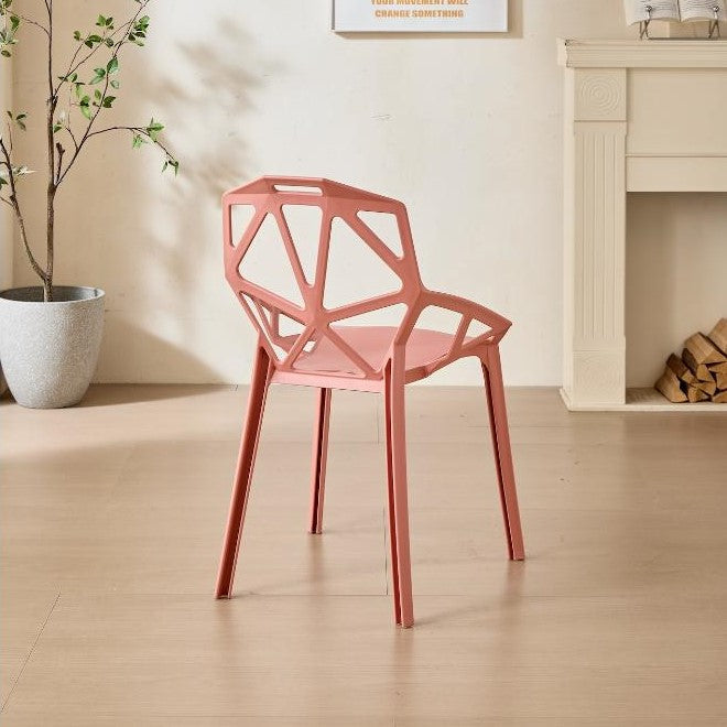 Silla Roxy, Color Salmón, con Espaldar y Diseño Moderno