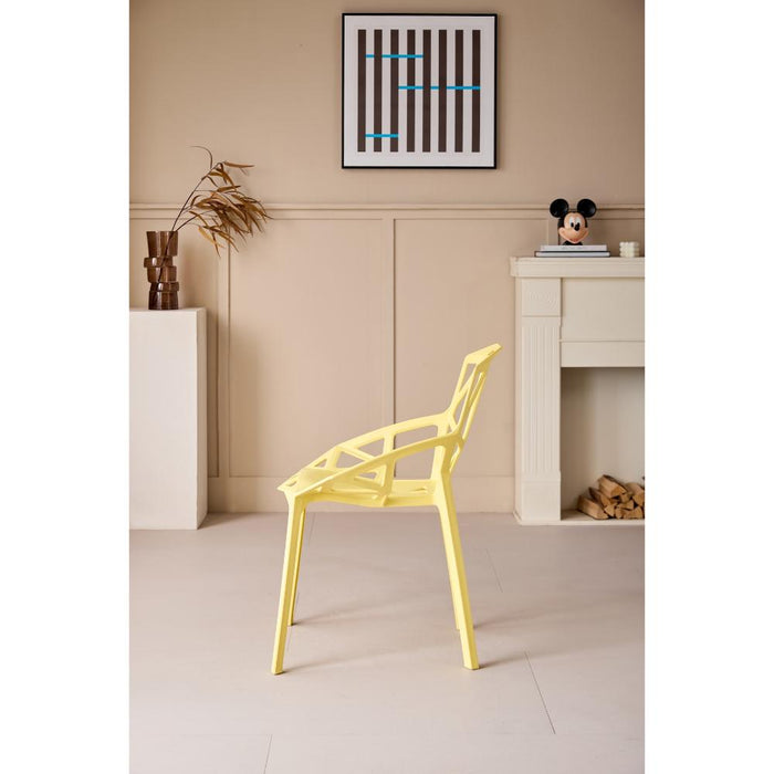 Silla Roxy, Color Amarillo, Con espaldar y diseño Moderno