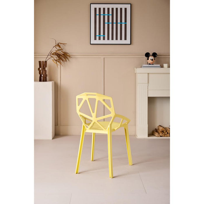 Silla Roxy, Color Amarillo, Con espaldar y diseño Moderno