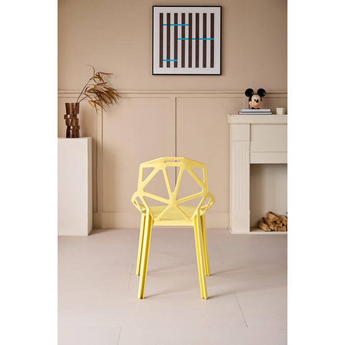 Silla Roxy, Color Amarillo, Con espaldar y diseño Moderno