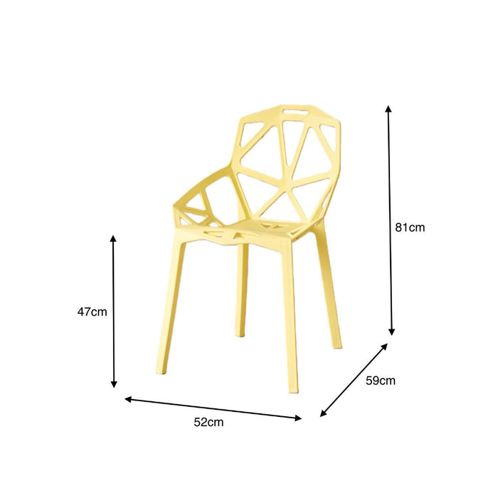 Silla Roxy, Color Amarillo, Con espaldar y diseño Moderno