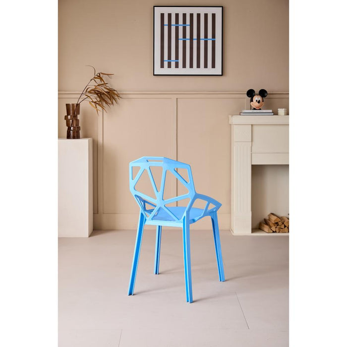 Silla Roxy, Color Azul, Con espaldar y diseño Moderno