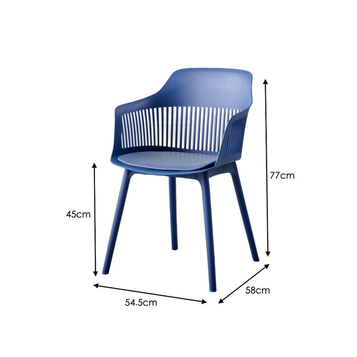 Silla Con Cojin Max, Color Azul, Con espaldar y cojín