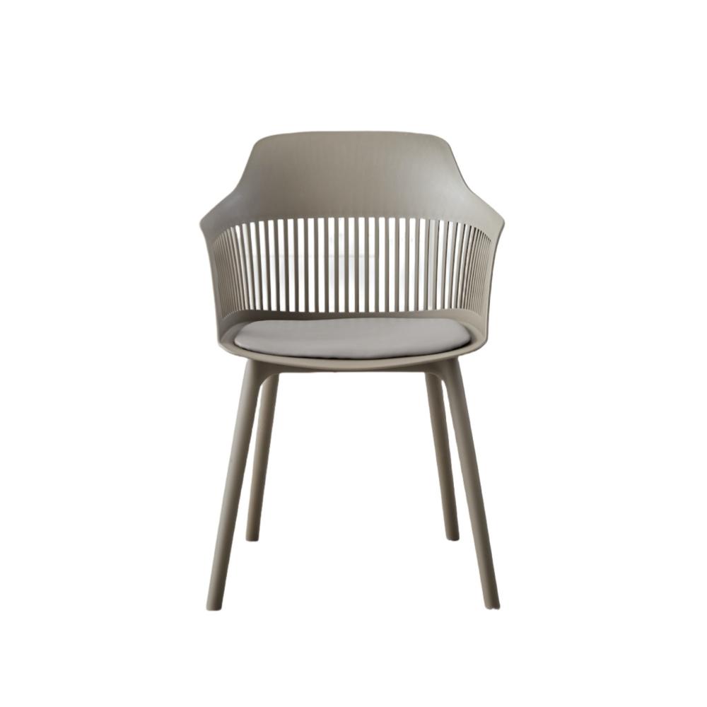 Silla Con Cojin Max, Color Taupe, Con espaldar en rejilla