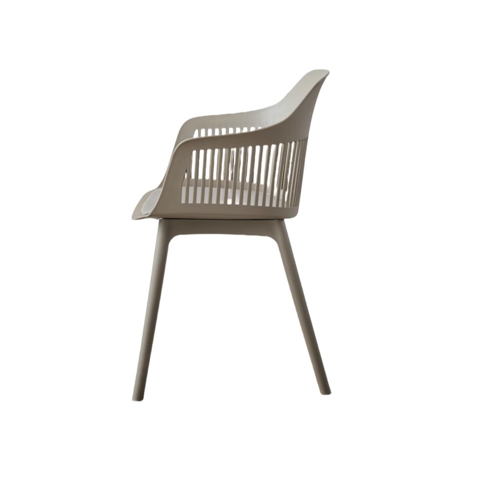 Silla Con Cojin Max, Color Taupe, Con espaldar en rejilla