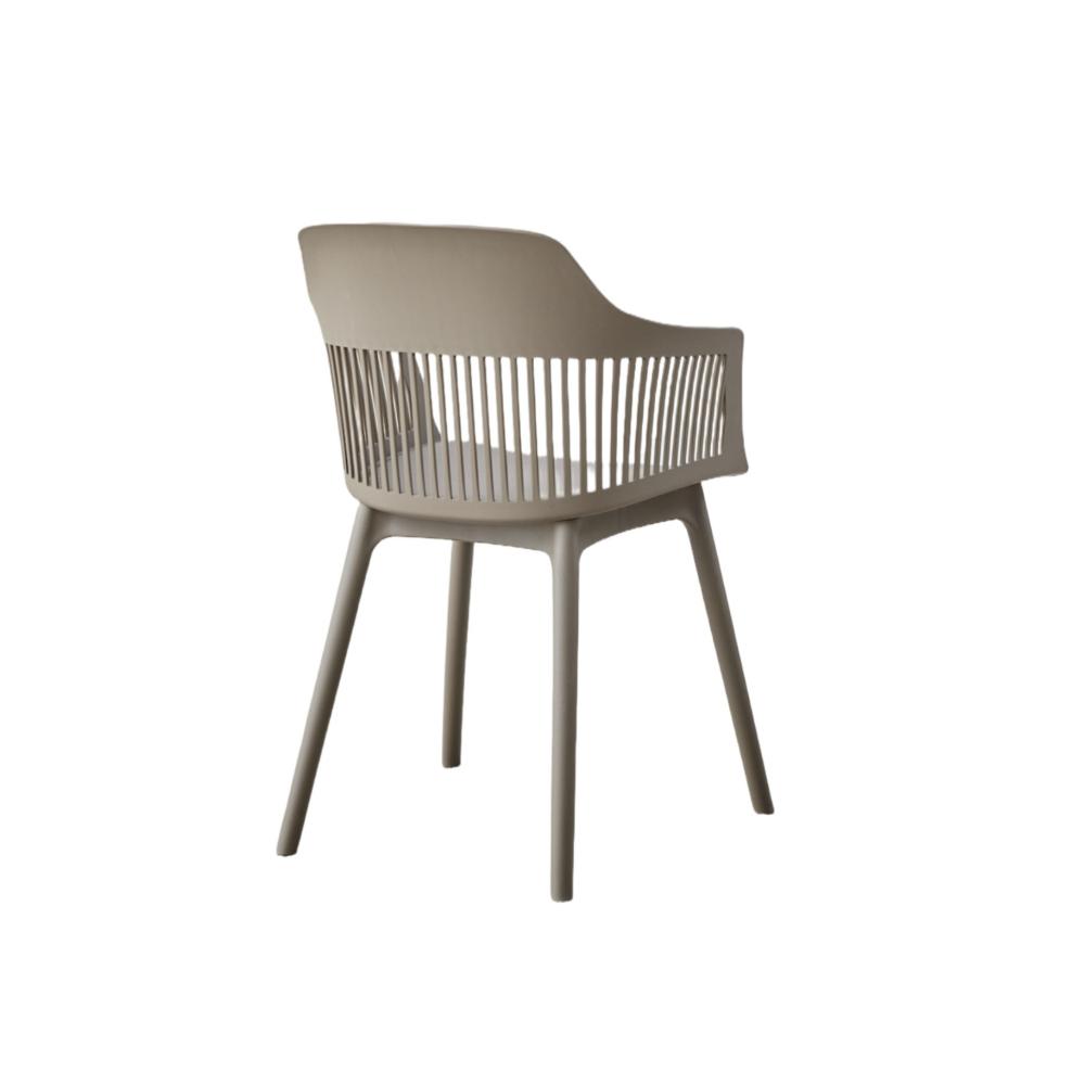 Silla Con Cojin Max, Color Taupe, Con espaldar en rejilla