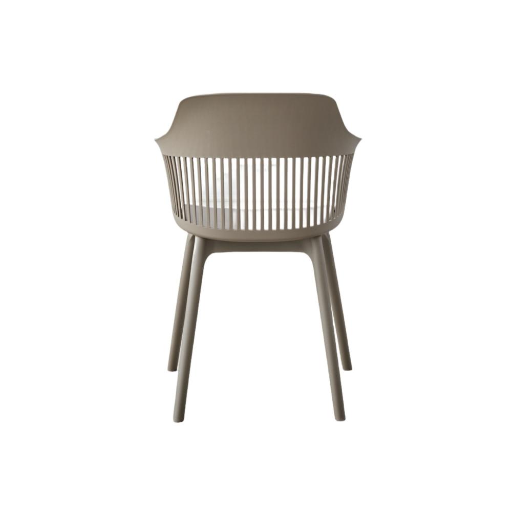 Silla Con Cojin Max, Color Taupe, Con espaldar en rejilla