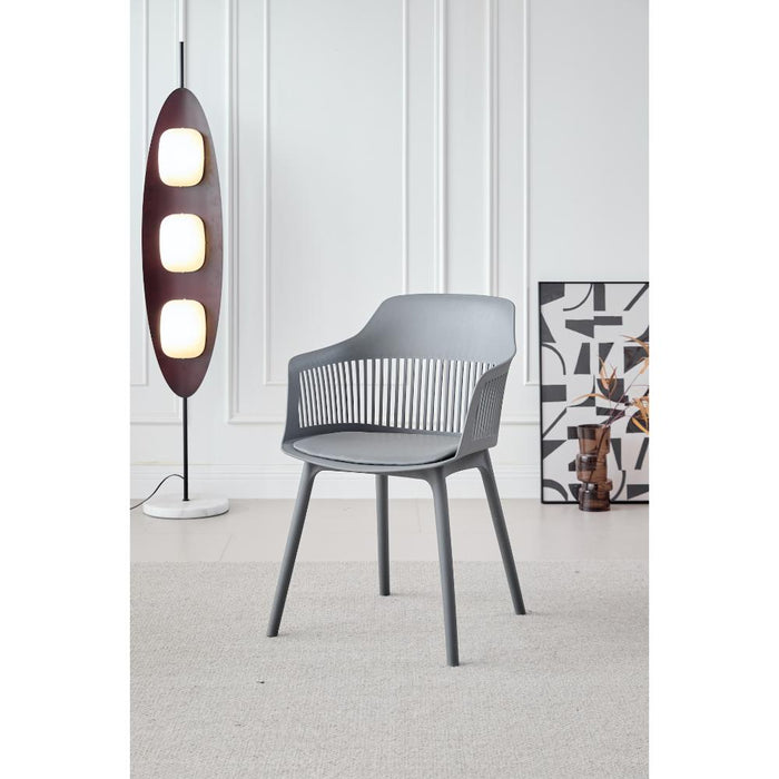 Silla Con Cojin Max, Color Gris Oscuro, Con espaldar y cojín