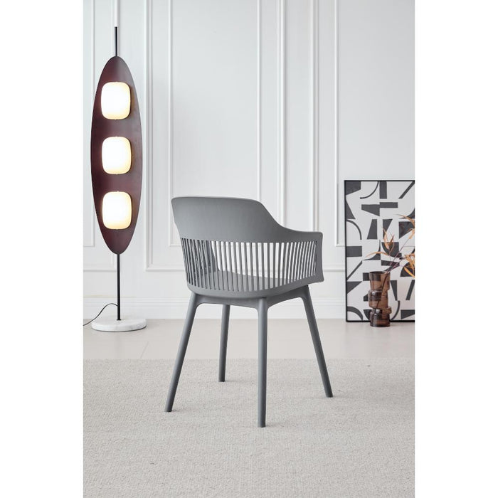 Silla Con Cojin Max, Color Gris Oscuro, Con espaldar y cojín