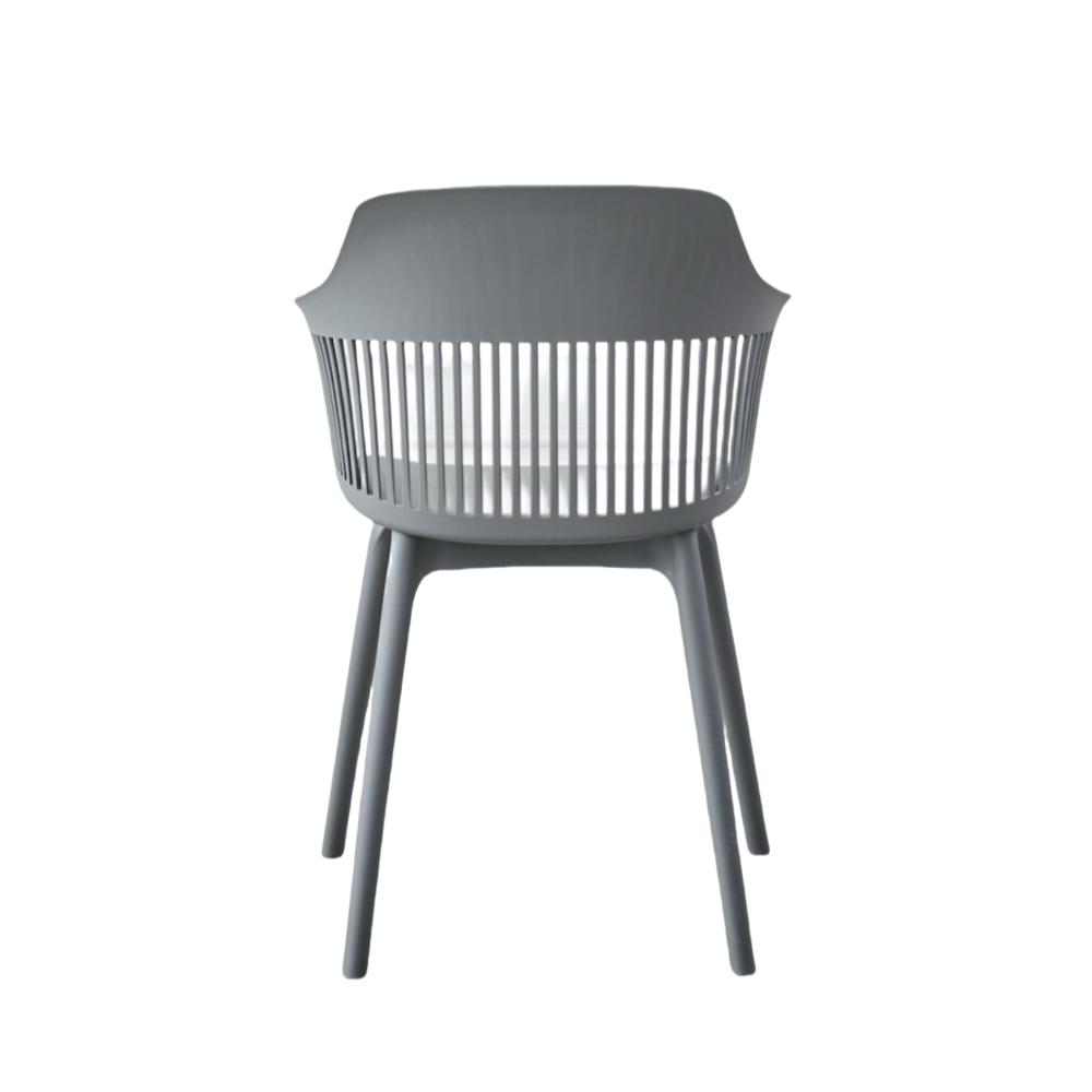 Silla Con Cojin Max, Color Gris Oscuro, Con espaldar en rejilla