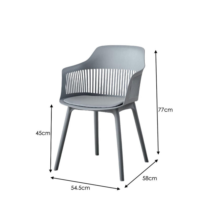 Silla Con Cojin Max, Color Gris Oscuro, Con espaldar y cojín