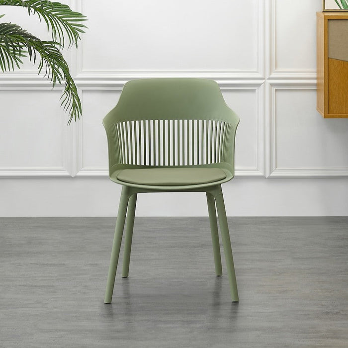 Silla con Cojín Max, Color Verde, con Espaldar en Rejilla