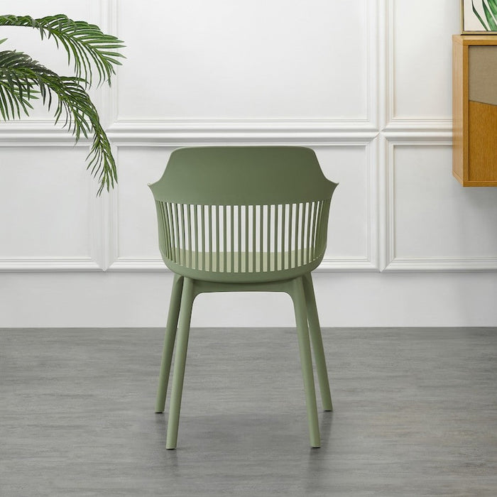 Silla con Cojín Max, Color Verde, con Espaldar en Rejilla