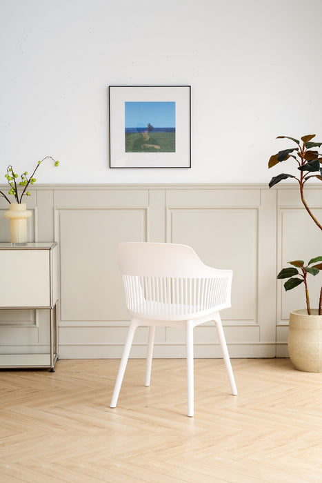 Silla Con Cojin Max, Color Blanco, Con espaldar en rejilla