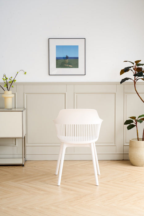 Silla Con Cojin Max, Color Blanco, Con espaldar en rejilla