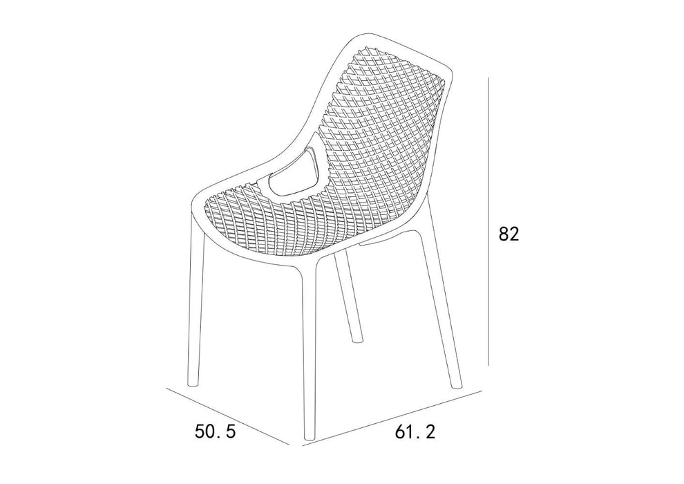 Silla Miame, Negro, con espaldar y reposa brazos